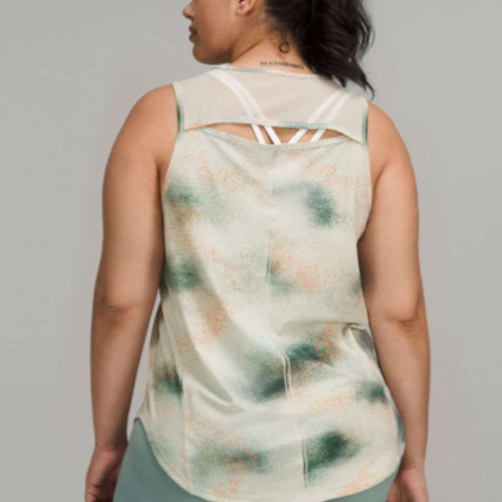 Lululemon Sculpt Tank Top Spray Camo Silver Blue Multi size large